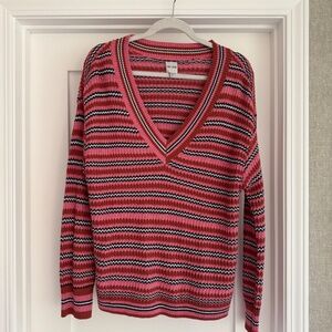 Nic + Zoe Island Sunset V-neck Sweater - size XL